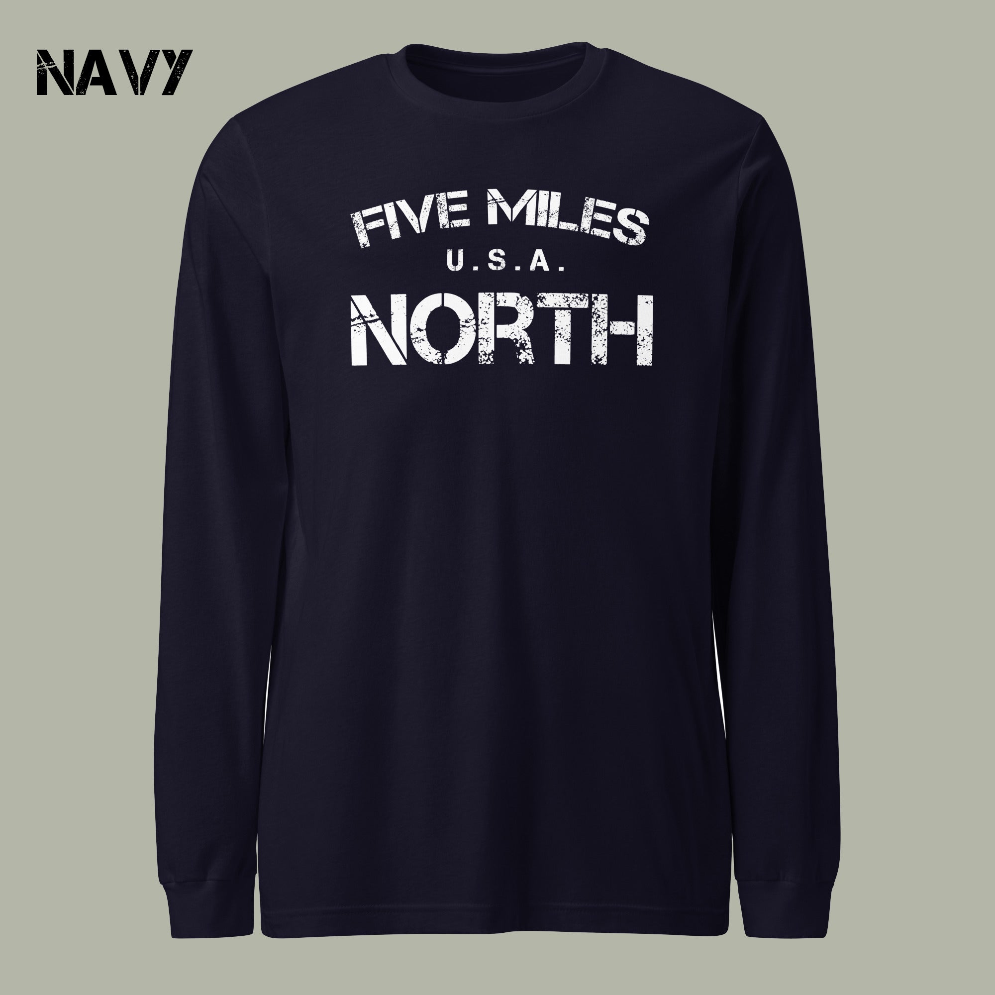 Minimalist LONG SLEEVE SHIRTS | Urban Unisex Tee | Five Miles North
